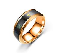 PUSOKEI Anillo de Humor de Acero con Pantalla Inteligente, Material Duro y Duradero, Accesorio Llamativo para Ropa - Color Acero (Black #56)