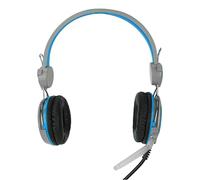 PUSOKEI Auriculares para Juegos con Cable, Estéreo, Envolvente, con Cancelación de Ruido, Auriculares para Juegos con Micrófono, Sonido Claro para, Trabajo, Estudio (Blue)