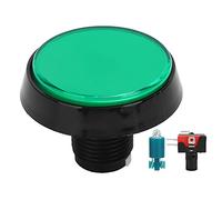 PUSOKEI Botones LED de 60MM 3 pies Gamepad Push Bouton Botón Plano Redondo Iluminado con LED Iluminado para Consola de Videojuegos de máquinas recreativas, DC 12V(Verde)