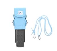 PUSOKEI Caja de Cuero de Cámara para Pockets 3, Cámara Protectora Que Lleva Cubierta de Bolsa con Cierre Magnético y Correa para el Hombro (Blue)