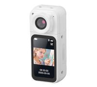 PUSOKEI Cámara de Acción para Pulgar 1080P, Cámara de Cuerpo Magnético con Rotación de 180, Gran Angular de 140, Cámaras Deportivas WiFi Portátiles para Viajes Al Aire Libre (White)