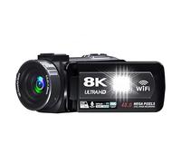 PUSOKEI Cámara de Vídeo 8K Videocámara de 64MP, Pantalla Táctil de 3 Pulgadas, Zoom 18X, Videocámaras con Cámara Web WiFi Ultra HD para Fotografía Profesional