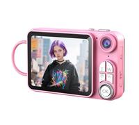 PUSOKEI Cámara Digital 4K para Fotografía, Zoom Digital 18x, Estabilización de Imagen, Cámara Compacta Portátil de 48 MP para Viajes, Ideal para Adolescentes y Adultos Principiantes. (Pink)