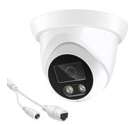 PUSOKEI Cámara Domo IP PoE de 4MP, Micrófono Incorporado, Visión Nocturna, Detección de Rostros AI, H.265, Gran Angular de 2,8 Mm, Cámara de Seguridad WiFi para Interiores y Exteriores
