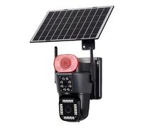PUSOKEI Cámaras de Seguridad con Energía Solar de Doble Lente, Cámaras WiFi 5G/2.4G para Seguridad en el Hogar, Giro/inclinación de 360°, Visión Nocturna en Color, Detección de