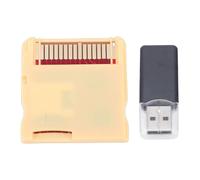 PUSOKEI Cartucho de Juego y Lector de Tarjetas USB, Tarjeta de Memoria Flash de Videojuegos, Cartucho Revolution para 3DS, MD, GB, GBC, FC, PCE, Plug and Play (Conjunto WOODHK Amarillo)