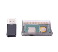 PUSOKEI Cartucho SD GBA, Tarjeta de Memoria Flash Universal con Lector de Tarjetas, Formato FAT, Capacidad Máxima a 2 Gb, Compatible con GBA SP GBM IDS NDS NDSL (Negro Transparente)