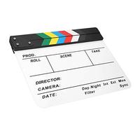 PUSOKEI Claqueta de Film Acrílico 30x25CM |Herramienta de Tablero de Director de Fotografía, Amarillo, Rayado, Blanco, para Accesorios de Películas (Pizarra de tiras de colores (PAV1))