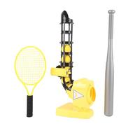 PUSOKEI Conjunto de Máquina de Lanzamiento de Tenis de Béisbol, Máquina Educativa de Lanzamiento de Béisbol Automático Multi Funcional 2 en 1 Ajustable para Al Aire (Yellow)