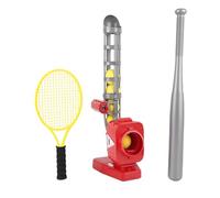 PUSOKEI Conjunto de Máquina de Lanzamiento de Tenis de Béisbol, Máquina Educativa de Lanzamiento de Béisbol Automático Multi Funcional 2 en 1 Ajustable para Al Aire (Rojo)
