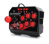 PUSOKEI Controlador de Juegos Retro Joystick Fighting Stick, 6 Botones Redondos, Cable USB de Juego de Palo de Lucha Universal para PC