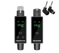 PUSOKEI de Micrófono Inalámbrico de 2,4 GHz, Transmisor y Receptor XLR para Micrófono Dinámico, Adaptador de Inalámbrico Recargable para Mezclador de Audio, Sistemas PA (1TX+1RX)