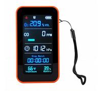 PUSOKEI Detector Portátil de Calidad del Aire, Monitor Multifuncional de Oxígeno, Presión de Aire, Temperatura y Humedad, Batería de 3000 MAh, con Linterna, Cronómetro, Exportación de Datos, Tamaño