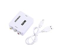 PUSOKEI Digital HDMI to RCA,HD Video Converter, 720p/1080p Mini HDMI to Composite Video Audio AV CVBS Adapter Converter,Support NTSC/PAL Format (White)