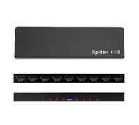 PUSOKEI Divisor HDMI 1x8, Compatible con 4K 1080P Full HD 3D HDR, Distribuidor Duplicador HDMI 1,4 de 1 Entrada y 8 Salidas para HDTV, Ordenador, DVD, (Enchufe de la UE)