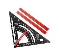 PUSOKEI Escuadra de Carpintero de 7 Pulgadas, Regla Triangular Ajustable de 80°, Escuadra de Viga de Aleación de Aluminio con Lápices para Marcos de Techos de Carpintería (Estándar del Reino Unido)