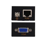 Extensor VGA, cable Ethernet Cat5 / Cat6 extensor VGA RJ45 de 60M, con 1 transmisor, 1 receptor, señal VGA a TCP / IP estándar