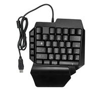 PUSOKEI Half Keyboard - Mini Teclado para Juegos para Juegos Accesorios de computadora con retroiluminación de 7 Colores, Teclado para una Mano con Cable USB, 39 Teclas con retroiluminación RGB(F6)