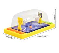 PUSOKEI Juego de Entrenamiento de Cancha de Baloncesto de Escritorio para Niños y, Juguete de Batalla de Baloncesto con Dedos, Mejora la Coordinación Mano-Ojo, Edades 3+, Azul/Amarillo (Blue)