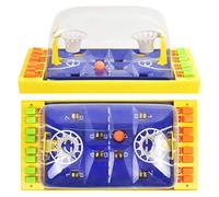 PUSOKEI Juego de Entrenamiento de Cancha de Baloncesto de Escritorio para Niños y, Juguete de Batalla de Baloncesto con Dedos, Mejora la Coordinación Mano-Ojo, Edades 3+, Azul/Amarillo (Yellow)