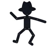 PUSOKEI Juguete Stickman de Madera Móvil |Juego Educativo de Rompecabezas Stick Men con 24 Cartas para Niños (Stickman con Sombrero)