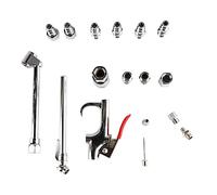 PUSOKEI Kit de Accesorios para Pistola de Aire Comprimido 17 Piezas |Enchufe Acoplador 1/4NPT, Mandril de Doble Pie, Medidor de Neumáticos para Inflado del Compresor