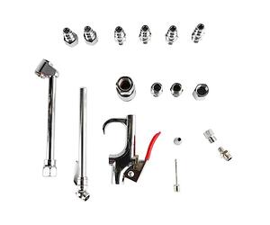 PUSOKEI Kit de Accesorios para Pistola de Aire Comprimido 17 Piezas |Enchufe Acoplador 1/4NPT, Mandril de Doble Pie, Medidor de Neumáticos para Inflado del Compresor