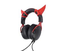 PUSOKEI Lindos Auriculares para Juegos con Micrófono Desmontable, Auriculares Supraaurales con Cable USB y 3,5 Mm RGB, Reducción de Ruido y Sonido Estéreo para (Negro Rojo)