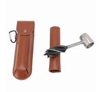 PUSOKEI Llave de Barrena de Madera Multifuncional |Herramienta de Taladro Manual con Estuche de Cuero PU para Carpintería de Supervivencia Al Aire Libre
