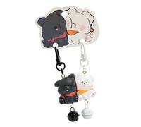 PUSOKEI Llaveros para Parejas de Perros, Lindos Llaveros Magnéticos de Resina a Juego para Mejores Amigos, Llavero de Cachorro Blanco y Negro para Bolso, Mochila, Ideal para Parejas (Tipo Perro