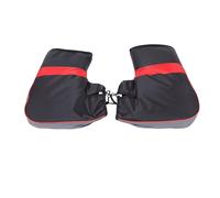 PUSOKEI Manguitos Cálidos e Impermeables para Manillar de Motocicleta con Tira Reflectante, Puños Fáciles de Poner, de 7,1 Pulgadas para Desplazamientos Diarios (Black)