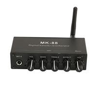 PUSOKEI Mezclador de Karaoke de 6,5 Mm, Micrófono Inalámbrico de Mezclador de Karaoke Entrada de Micrófono Dual Reverberador de Karaoke Digital Portátil para DJ Music Stage KTV