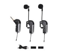 PUSOKEI Micrófono de Acordeón Inalámbrico UHF Dual, Micrófono de Captación de Instrumento con 2 Transmisores y 1 Receptor, Captación de 360° y Reducción de Ruido, Alcance de 30 M,