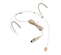 PUSOKEI Micrófono de Diadema con Doble Gancho para la Oreja y Protector Antiviento, Omnidireccional, de Diadema, de Condensador, con Conector Mini XLR de 3 Pines, Diseño Ergonómico y