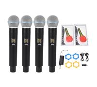 PUSOKEI Micrófono Inalámbrico, Siste ma de Micrófono Dinámico Inalámbrico de Mano VHF 4 con Receptor Recargable, Alcance de 164 Pies, Micrófono para Cantar, Karaoke, Siste ma PA, Discurso