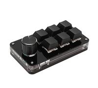 PUSOKEI Mini Teclado Numérico De 6 Teclas, Teclado Programable, Teclado OSU Mini Macro Pad con 1 Perilla, Teclado DIY para Oficina, Juegos, Música, Medios, Control Industrial, Plug and Play