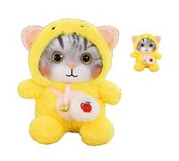 PUSOKEI Muñeco de Peluche de Gato Suave con Campana, Aspecto Encantador, Material de Algodón PP, Lindo Juguete de Peluche de Gato para una Infancia Feliz (Yellow)