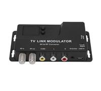 PUSOKEI PAL/NTSC TV Link AV a RF Modulador, Convertidor Coaxial UHF con Pantalla de Canal, Adaptador CVBS RF para Sintonizador de TV Satélite Set Top Box Reproductores de DVD