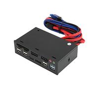 PUSOKEI Panel Multifunción De Unidad óptica De 5,25 Pulgadas, Panel Frontal Multimedia, Concentrador USB 3.0 Multifunción, Lector De Tarjetas M2 TF MMC MS CF, ESATA, Indicador LED