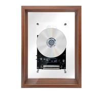 PUSOKEI Reproductor de CD con Marco de Fotos de Música Retro, Bluetooth 5.0 y AUX, Pantalla Digital y Control Remoto, Decoración de Arte Industrial Transparente para Pared Escritorio,