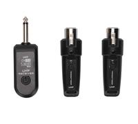 PUSOKEI Siste ma de Micrófono Inalámbrico UHF, Transmisor y Receptor de Micrófono Inalámbrico Recargable con Rango de 30 M y Menos de 3 Mm, Interfaz de 6.35 Mm, para Micrófono Dinámico