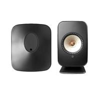 PUSOKEI Soporte de Altavoz de Escritorio para Altavoz HiFi Inalámbrico KEF LSX II, Antideslizante y Reducción de Vibración, Base de Mesa de Soporte de de Metal (Black)