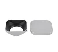 PUSOKEI Ssquare Metal Lens Hood, Capucha de Lente de Metal Cuadrada de 39-58 Mm con Tapa, para Cámara sin Espejo y Videocámaras y Videos de Video (Silver)