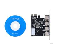 PUSOKEI Tarjeta de Expansión PCI-E a USB 3.0 de 4 Puertos, Tarjeta Adaptadora de Controlador de Concentrador PCI Express USB3 de Supervelocidad de 5 Gbps para PC de Escritorio
