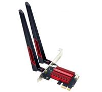 PUSOKEI Tarjeta WiFi WiFi 7 PCle, Adaptador de Red Inalámbrico Tri Band 6G/5G/2.4Ghz con Antena Dual de Alta Ganancia de 10dBi, Compatible con PC de Escritorio Winos 10/11