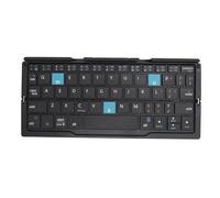 PUSOKEI Teclado Bluetooth Plegable, Teclado Portátil Plegable sin Cables con Soporte, Teclado de Bolsillo Ultradelgado de 160 MAh para Android para para iOS (Negro Gris)