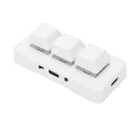 PUSOKEI Teclado con Cable USB de 3 Teclas, Teclado Mecánico Personalizado Inalámbrico 2.4G, OSU Pequeño y Ergonómico Programable para Trabajos de Juegos, Wins OS X (White)
