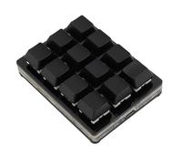 PUSOKEI Teclado Mecánico con una Sola Mano OSU, Teclado Macro Programable de 12 Teclas, Teclado Mecánico RGB con Cable USB de Eje Rojo para Linux, OS X, Wins, Pi, Plug and Play (Black)