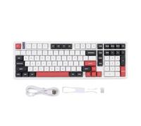 PUSOKEI Teclado Mecánico Inalámbrico, BT5.0 2.4GHz USB Wired 3 Modos 5 Dispositivos Hot Swappable PCB 18 RGB Interruptores Lineales Previos Al Retroceso de Retroceso PBT Capas de Teclas