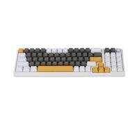 PUSOKEI Teclado mecánico para Juegos al 75%, Teclado mecánico retroiluminado RGB con Control de Volumen, Interruptor Azul, N Key Roll Over, Teclado de Oficina con Cable USB de 78 (Gris Blanco
